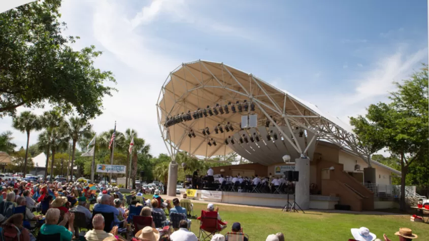 band playing in park
