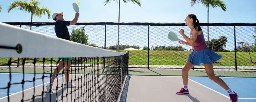 Playing pickleball