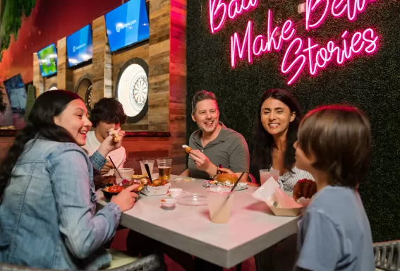 Fort Myers Backyard Social Family Eating and Chatting